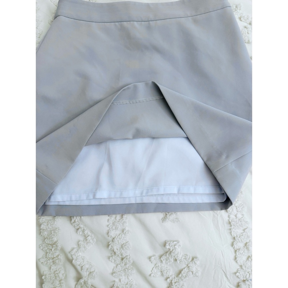 Milly High Waisted Mini Skirt In Cool Gray - Picture 4 of 7